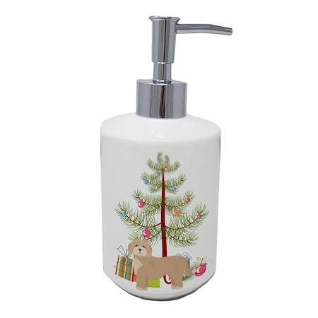 Carolines Treasures 7 x 3.5 in. Cavachon Christmas Tree Ceramic Soap Dispenser CK3810SOAP